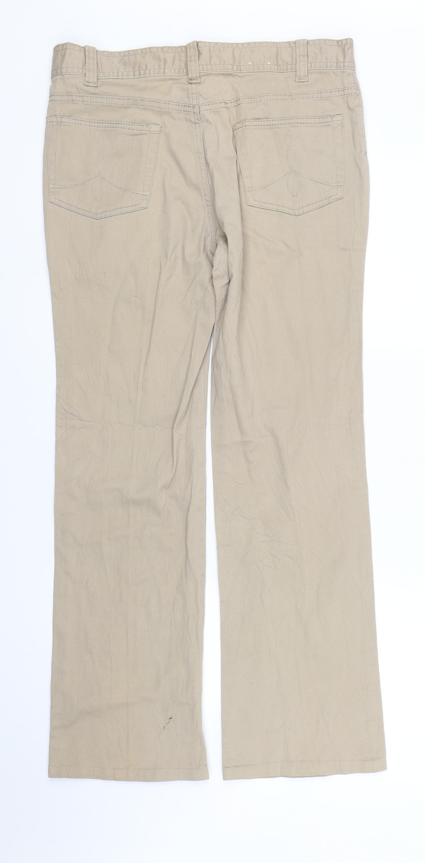 Denim co Womens Beige  Denim Straight Jeans Size 12 L27 in