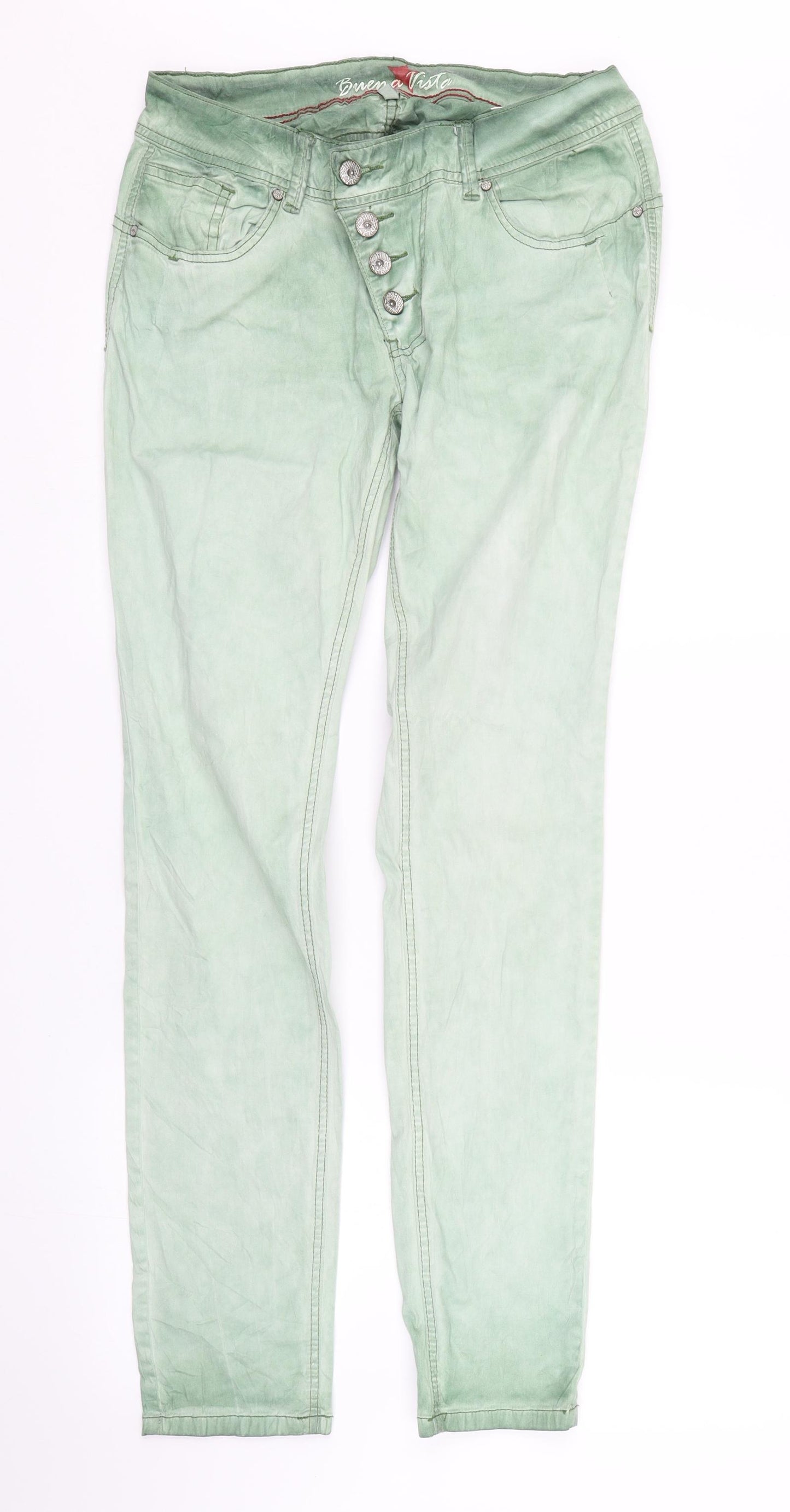 Beuna Vista Womens Green  Denim Straight Jeans Size M L29 in
