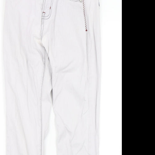 Authentic Denim Womens White  Denim Straight Jeans Size S L26 in