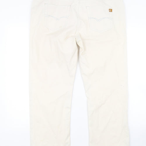Euro Moda Womens Beige  Denim Straight Jeans Size 10 L23 in