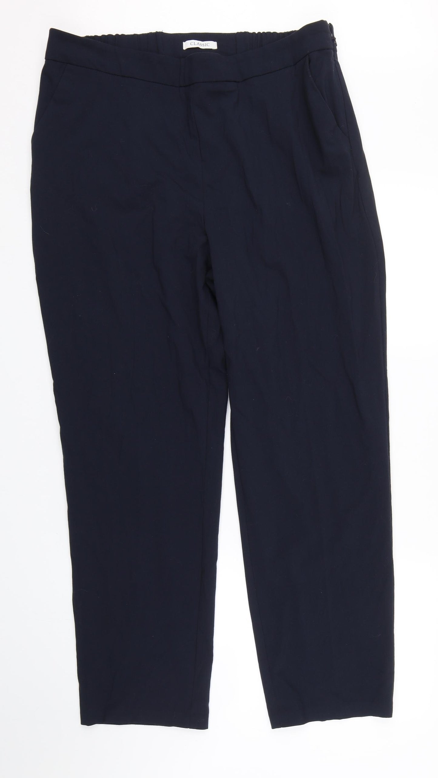 M&S Womens Blue   Trousers  Size 18 L26.5 in