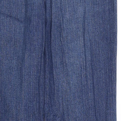 M&S Womens Blue  Denim Straight Jeans Size 14 L28 in