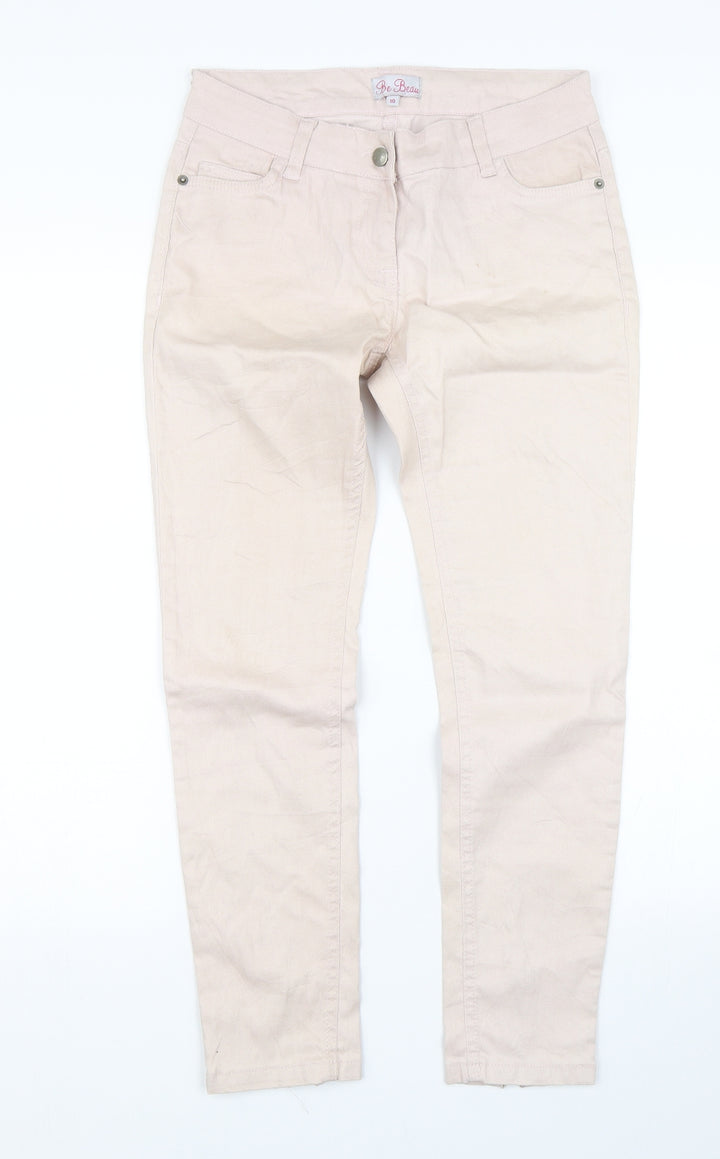 BE Beau Womens Pink Denim Skinny Jeans Size 10 L25 in