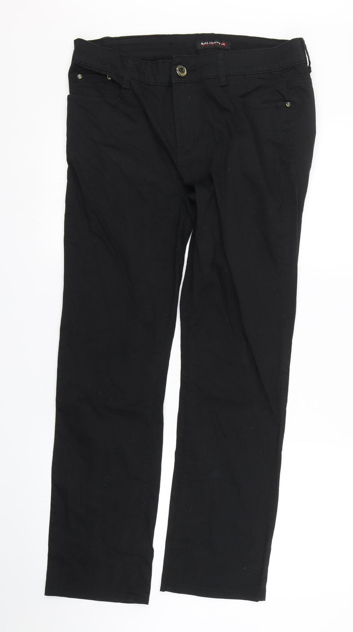 Miss Cherry Womens Black Denim Straight Jeans Size 32 L28 in