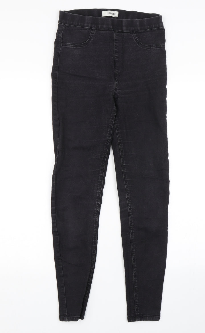 M&S Womens Black Denim Jegging Jeans Size 8 L24 in