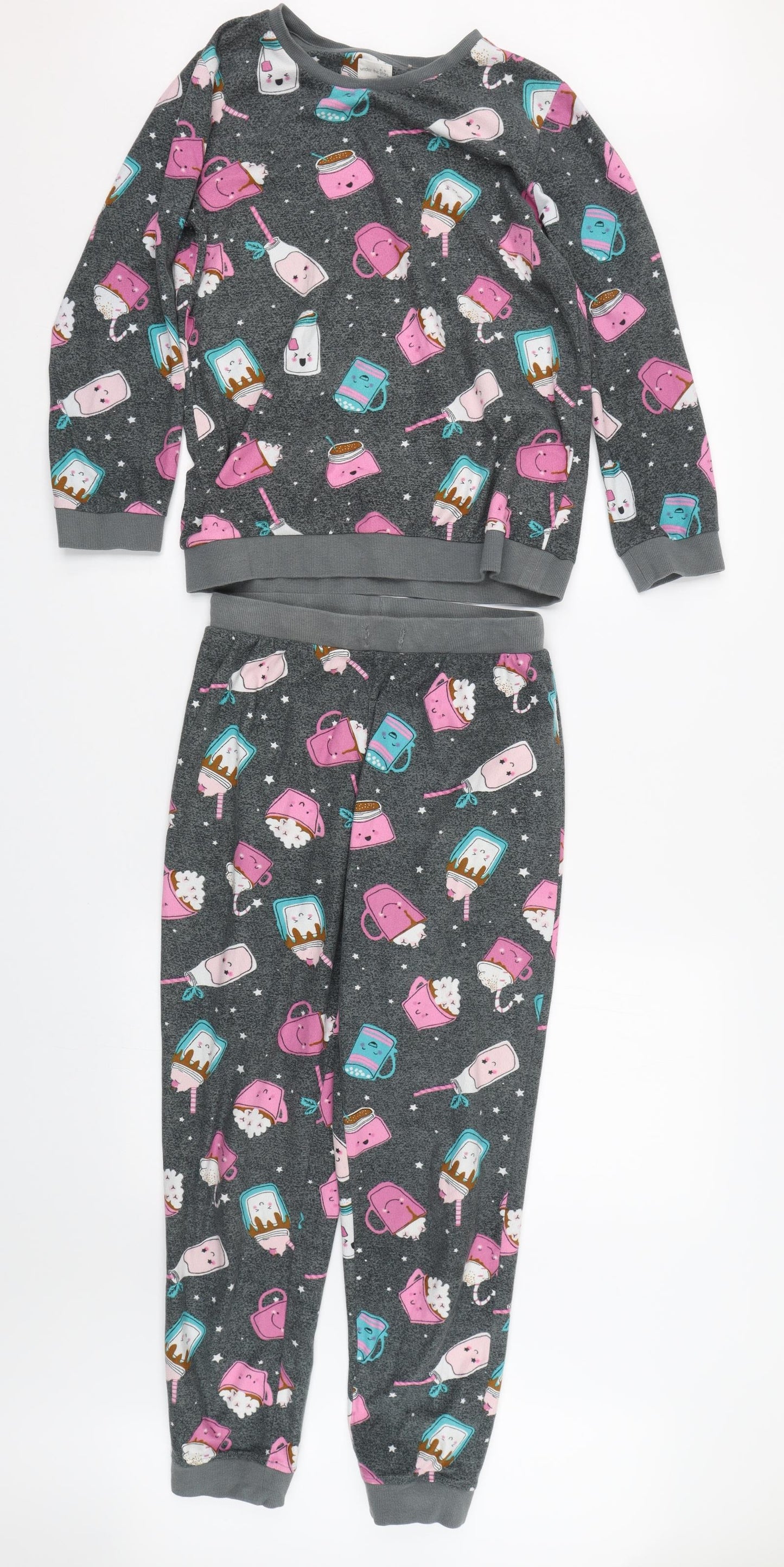 NEXT Girls Grey    Pyjama Set Size 11 Years  - Hot chocolate