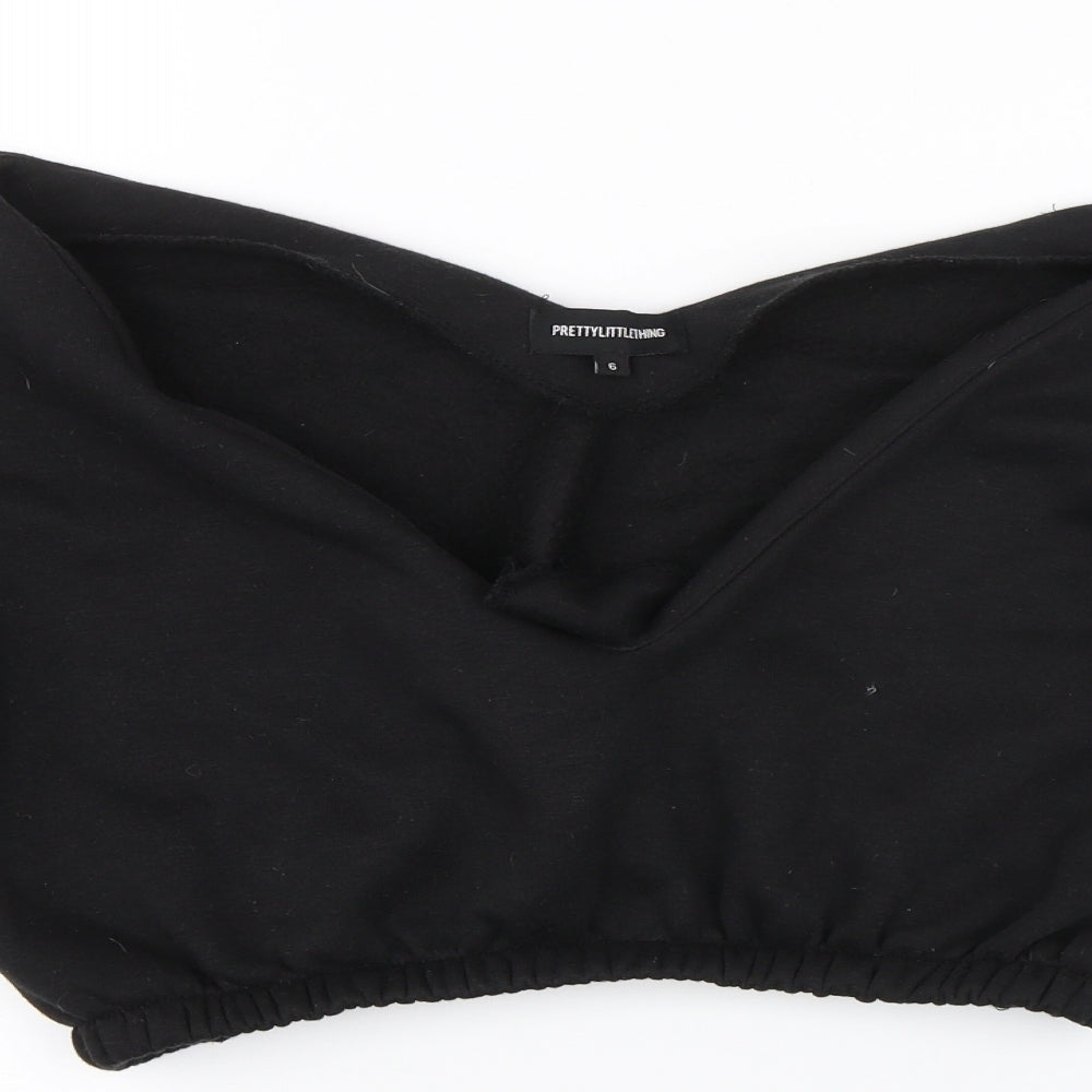 PRETTYLITTLETHING Womens Black   Pullover Sweatshirt Size 6