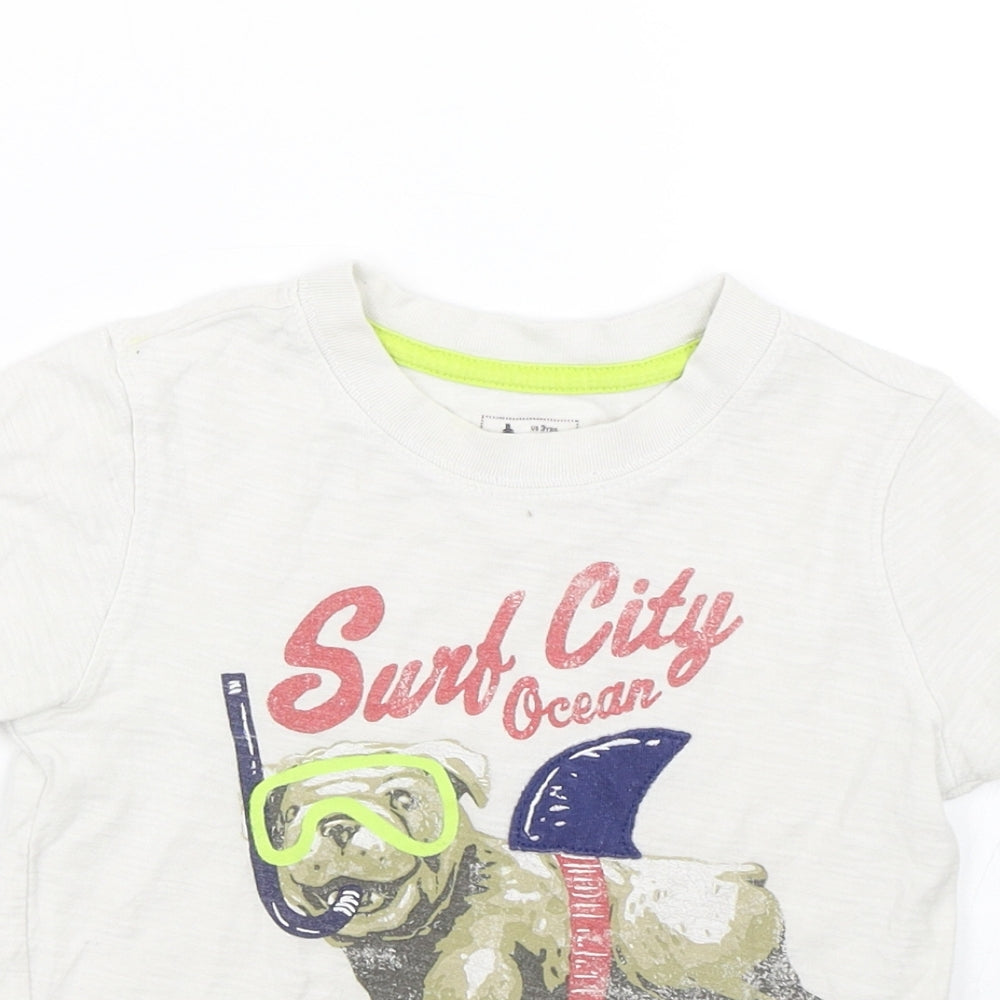Gap Boys White   Basic T-Shirt Size 3 Years  - Dog