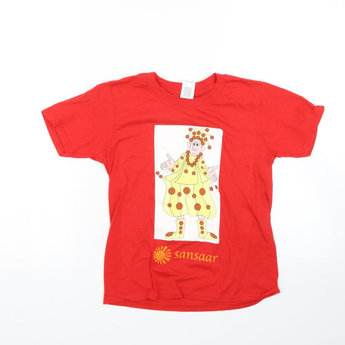 Gildan Boys Red   Basic T-Shirt Size 7-8 Years