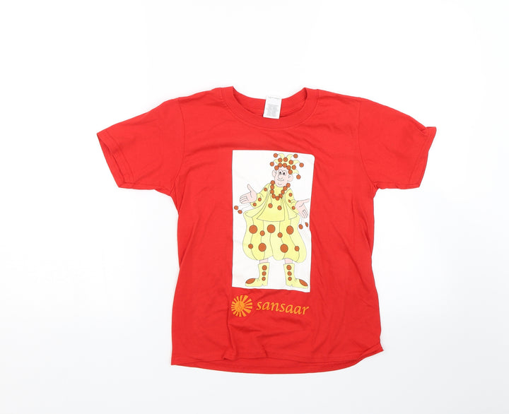 Gildan Boys Red   Basic T-Shirt Size 7-8 Years