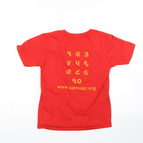 Gildan Boys Red   Basic T-Shirt Size 7-8 Years