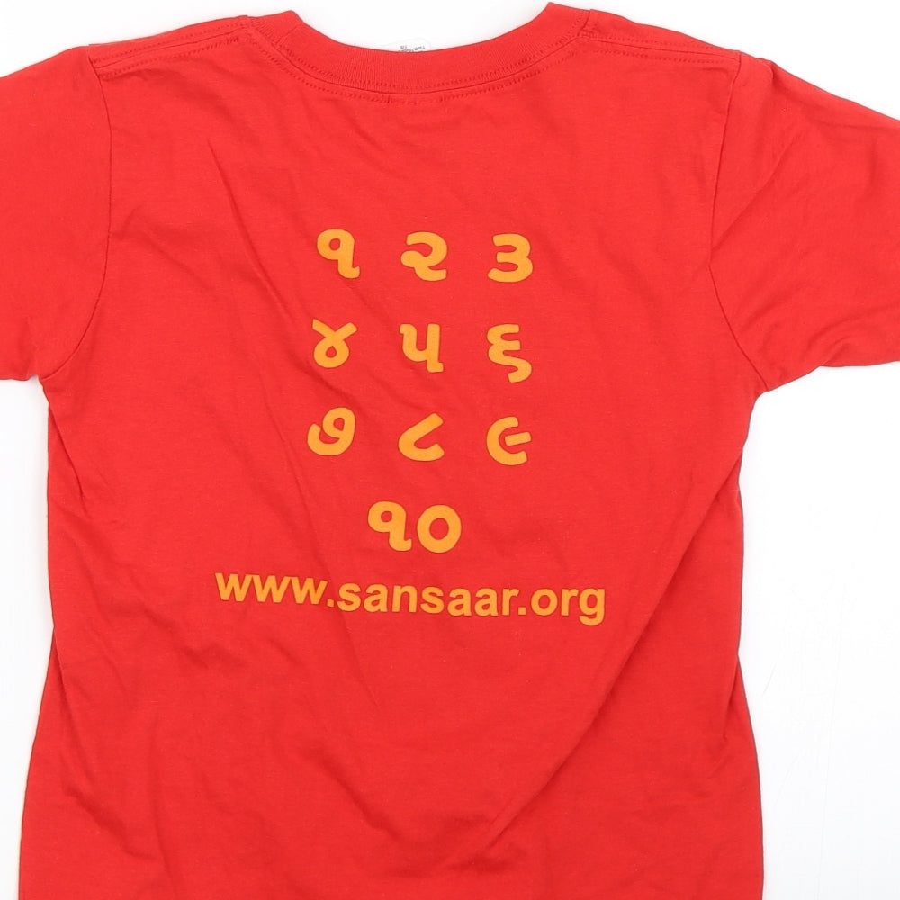 Gildan Boys Red   Basic T-Shirt Size 7-8 Years