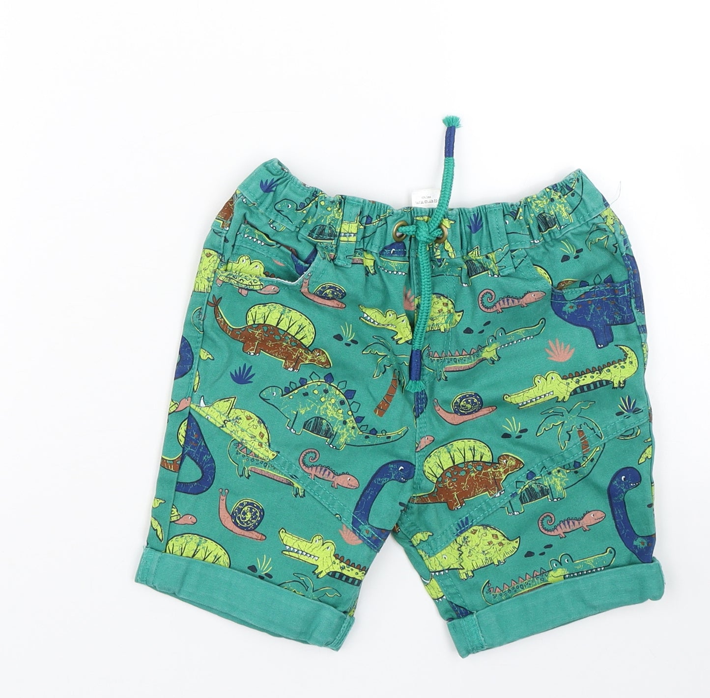 George Boys Green Animal Print  Bermuda Shorts Size 3-4 Years - Dinosaurs