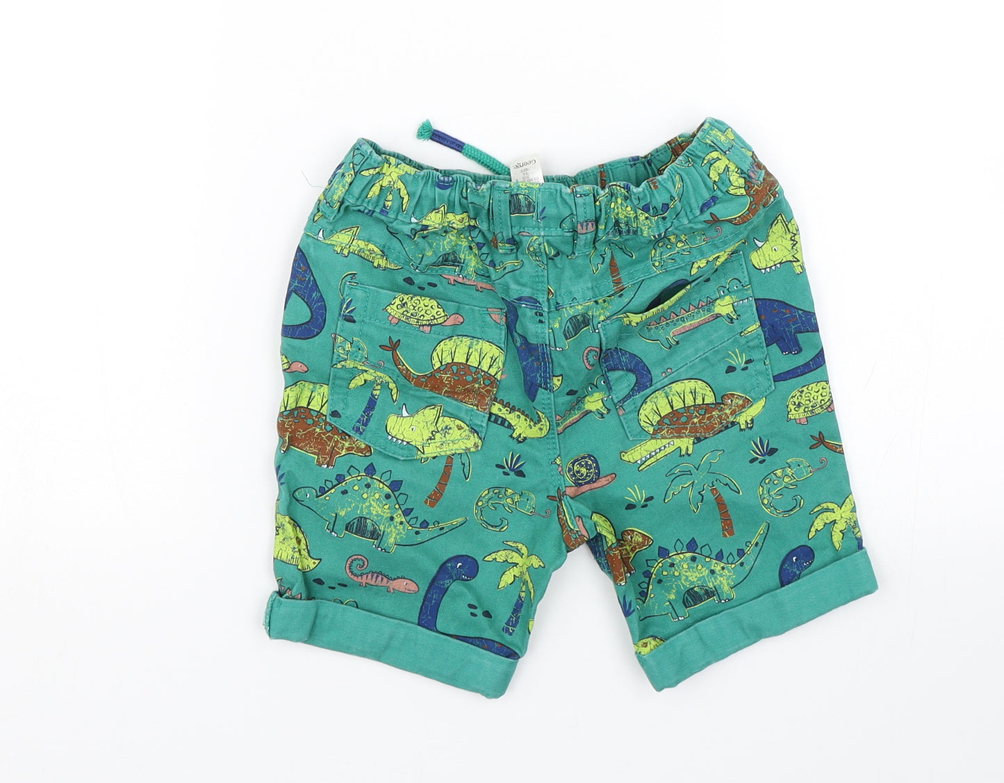 George Boys Green Animal Print  Bermuda Shorts Size 3-4 Years - Dinosaurs