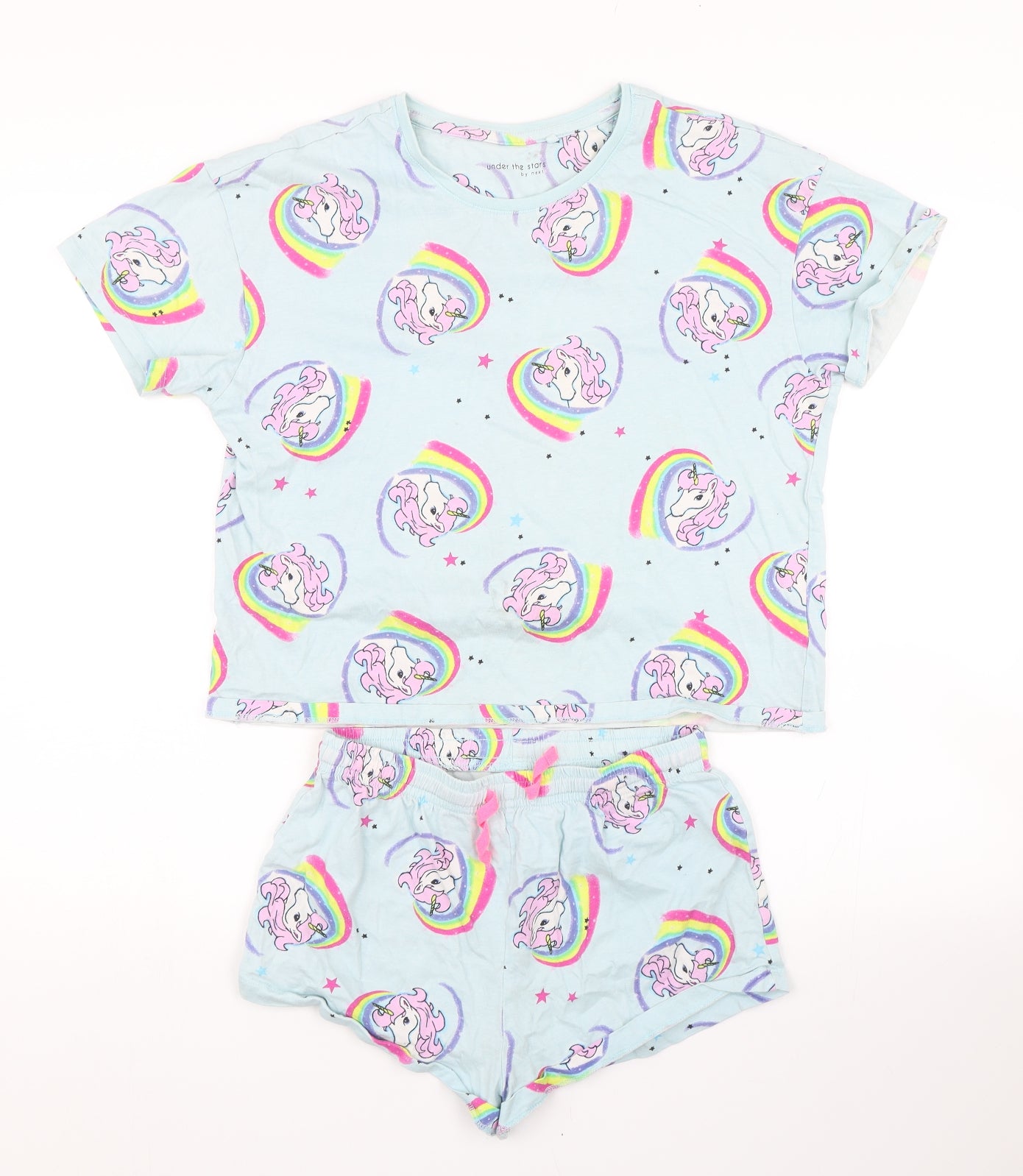 NEXT Girls Blue Animal Print  Cami Pyjama Set Size 11 Years  - Unicorns