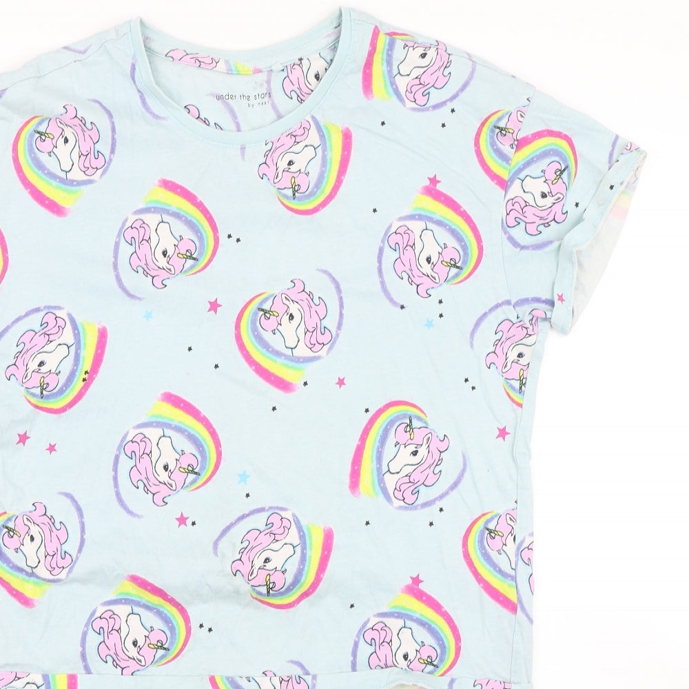 NEXT Girls Blue Animal Print  Cami Pyjama Set Size 11 Years  - Unicorns