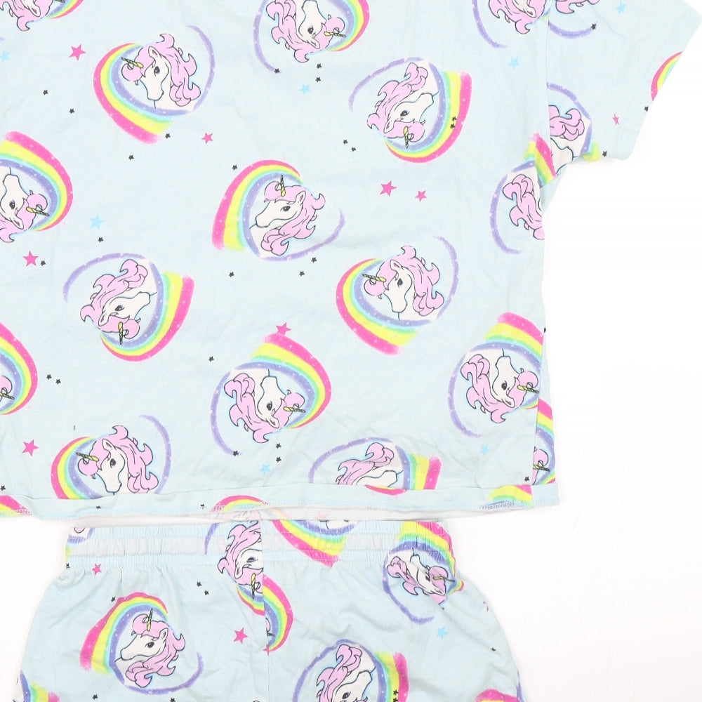 NEXT Girls Blue Animal Print  Cami Pyjama Set Size 11 Years  - Unicorns