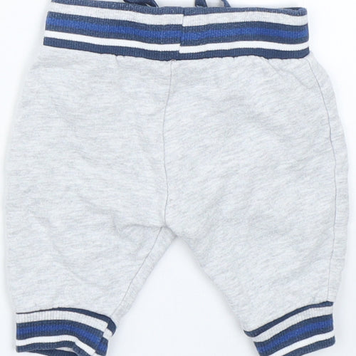 Mothercare Boys Grey Striped  Sweatpants Trousers Size 0-3 Months  - 0-1 Months