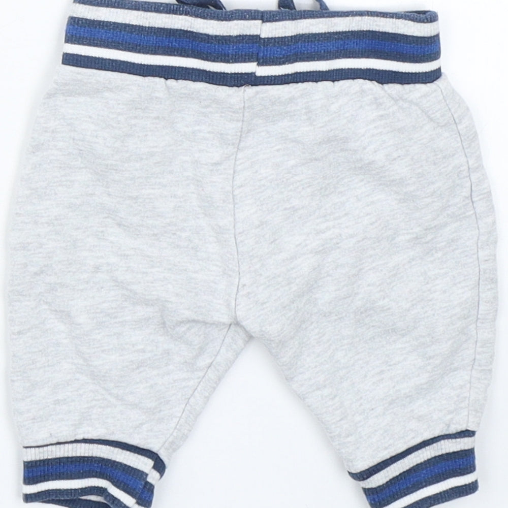 Mothercare Boys Grey Striped  Sweatpants Trousers Size 0-3 Months  - 0-1 Months