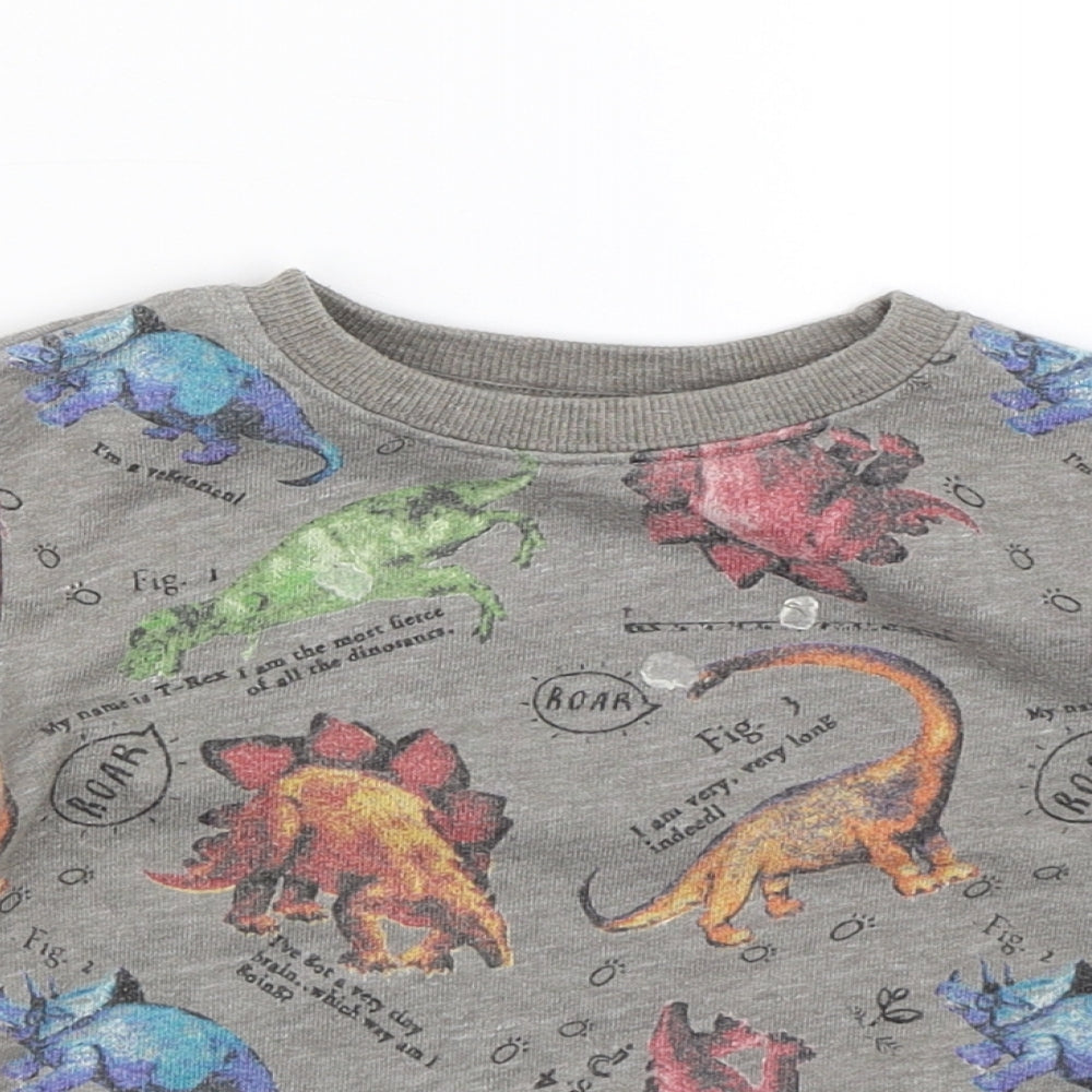 NEXT Baby Brown Animal Print  Pullover Jumper Size 12-18 Months  - Dinosaur