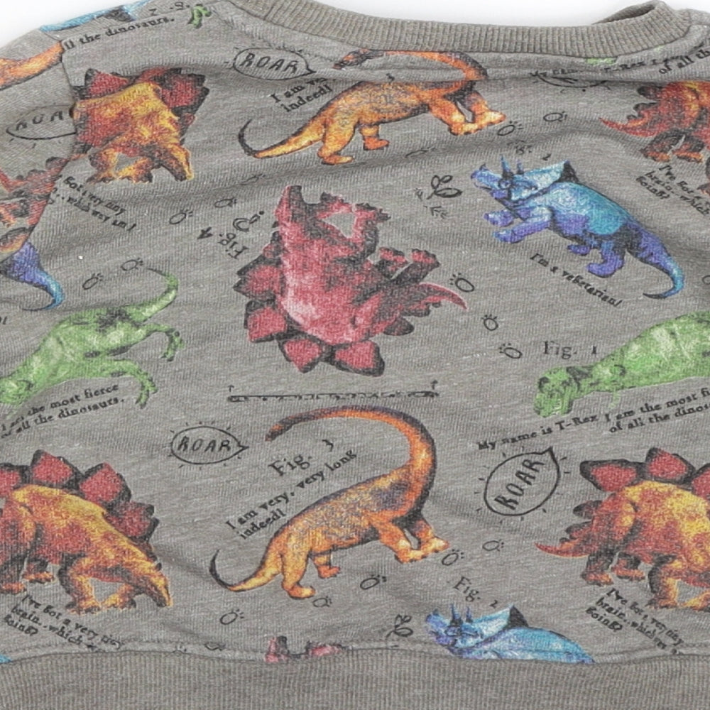 NEXT Baby Brown Animal Print  Pullover Jumper Size 12-18 Months  - Dinosaur