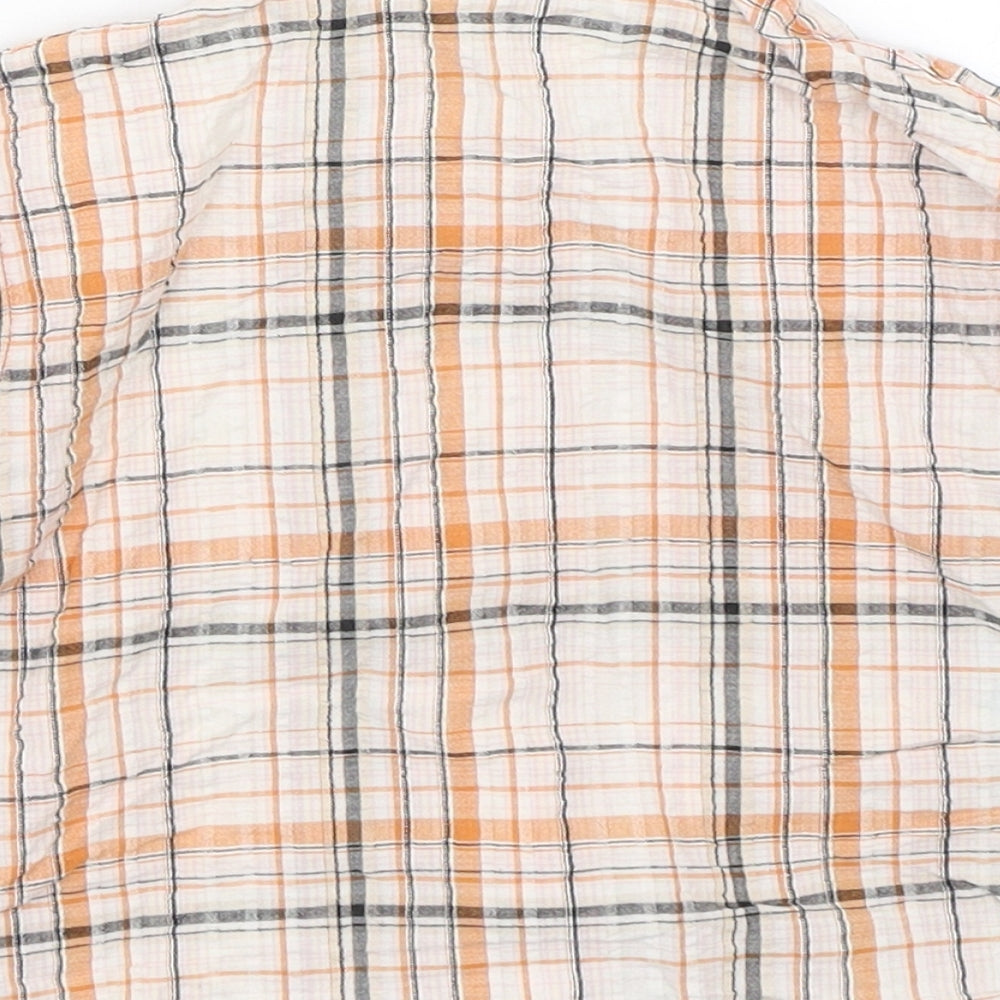 Twinnies Baby Orange Check  Basic Button-Up Size 12-18 Months  - Safari Animals