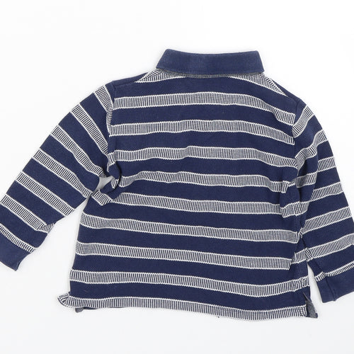Matalan  Black Striped  Basic Polo Size 12 Months