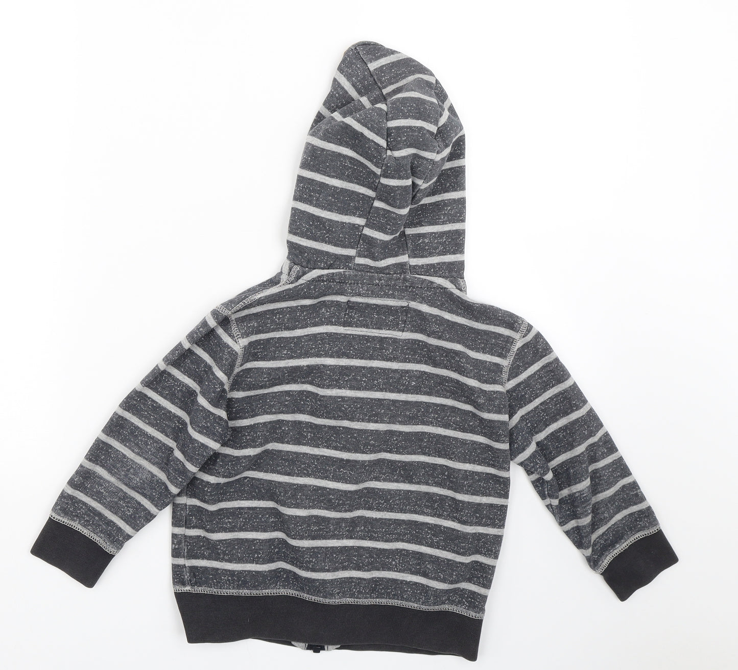 TU Boys Grey Striped  Full Zip Hoodie Size 5 Years