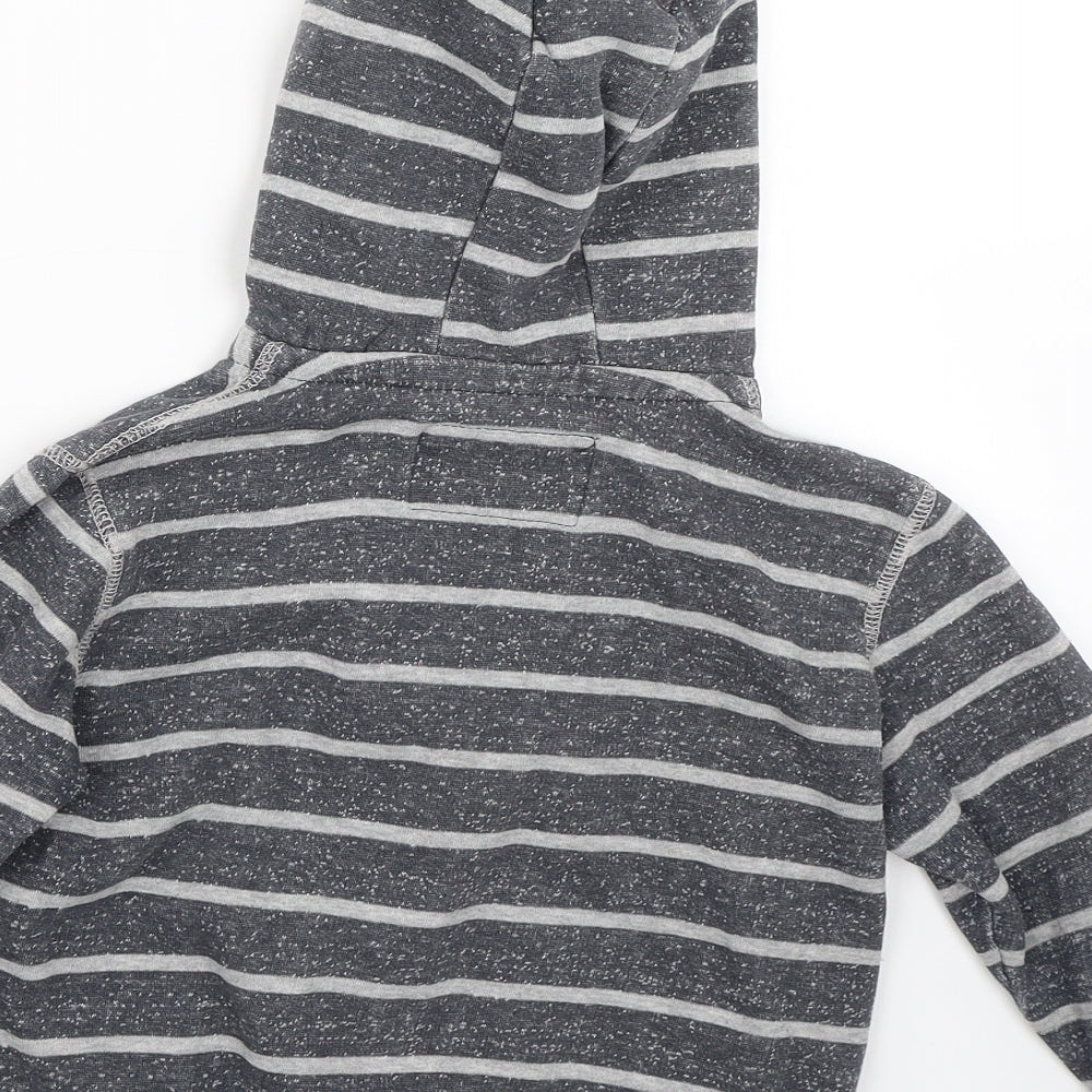 TU Boys Grey Striped  Full Zip Hoodie Size 5 Years