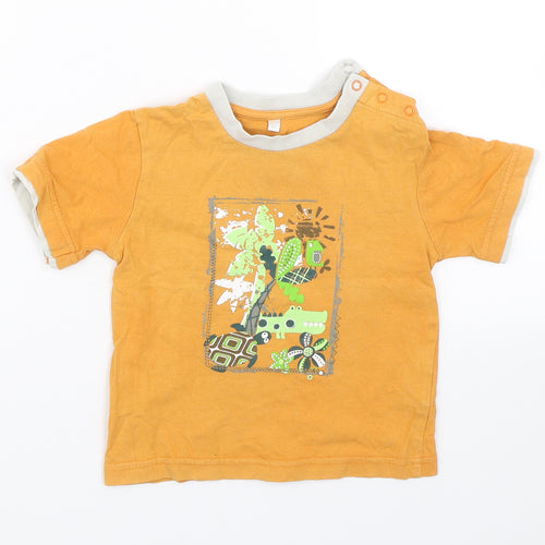 Preworn Baby Yellow   Basic T-Shirt Size 18-24 Months  - Crocodiles