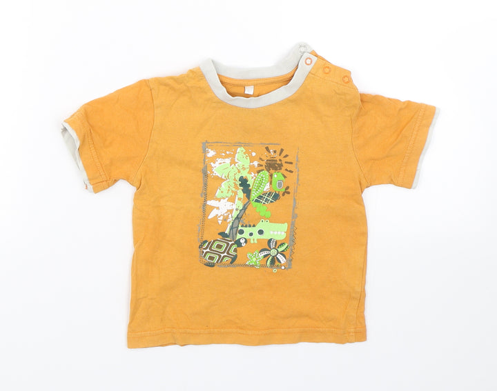 Preworn Baby Yellow Basic T-Shirt Size 18-24 Months - Crocodiles
