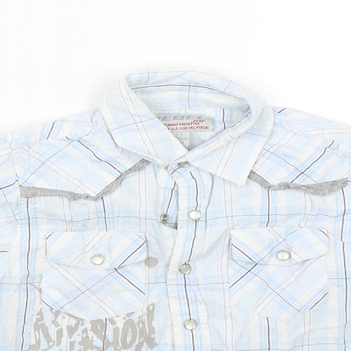 Rebel Boys Blue Check  Basic Button-Up Size 2-3 Years