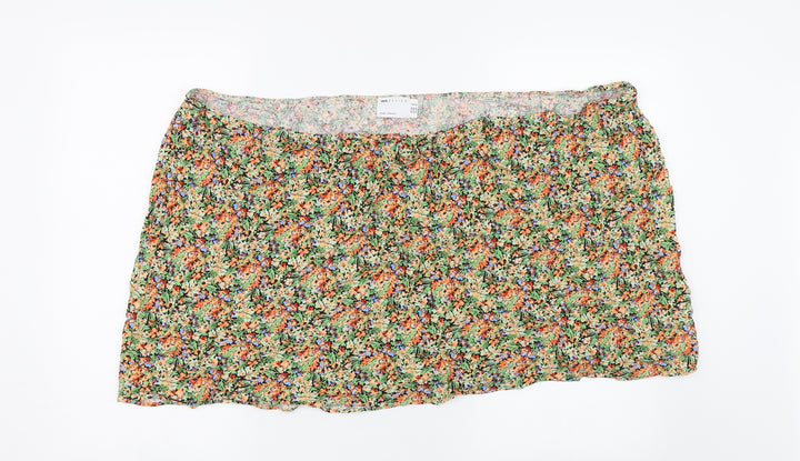 ASOS Womens Multicoloured Floral Skater Skirt Size 30