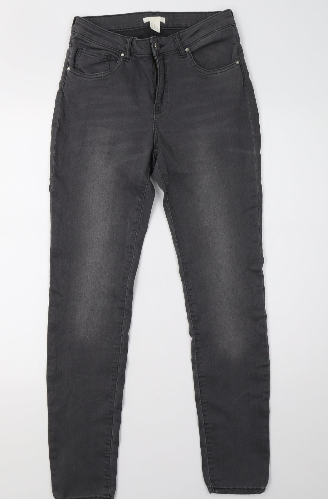 H&M Womens Grey  Denim Skinny Jeans Size 10 L30 in