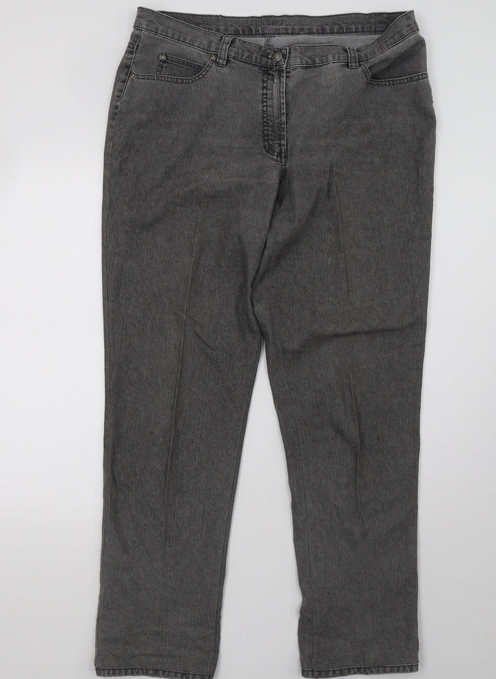 Gerry Weber Womens Grey Denim Straight Jeans Size 20 L32 in