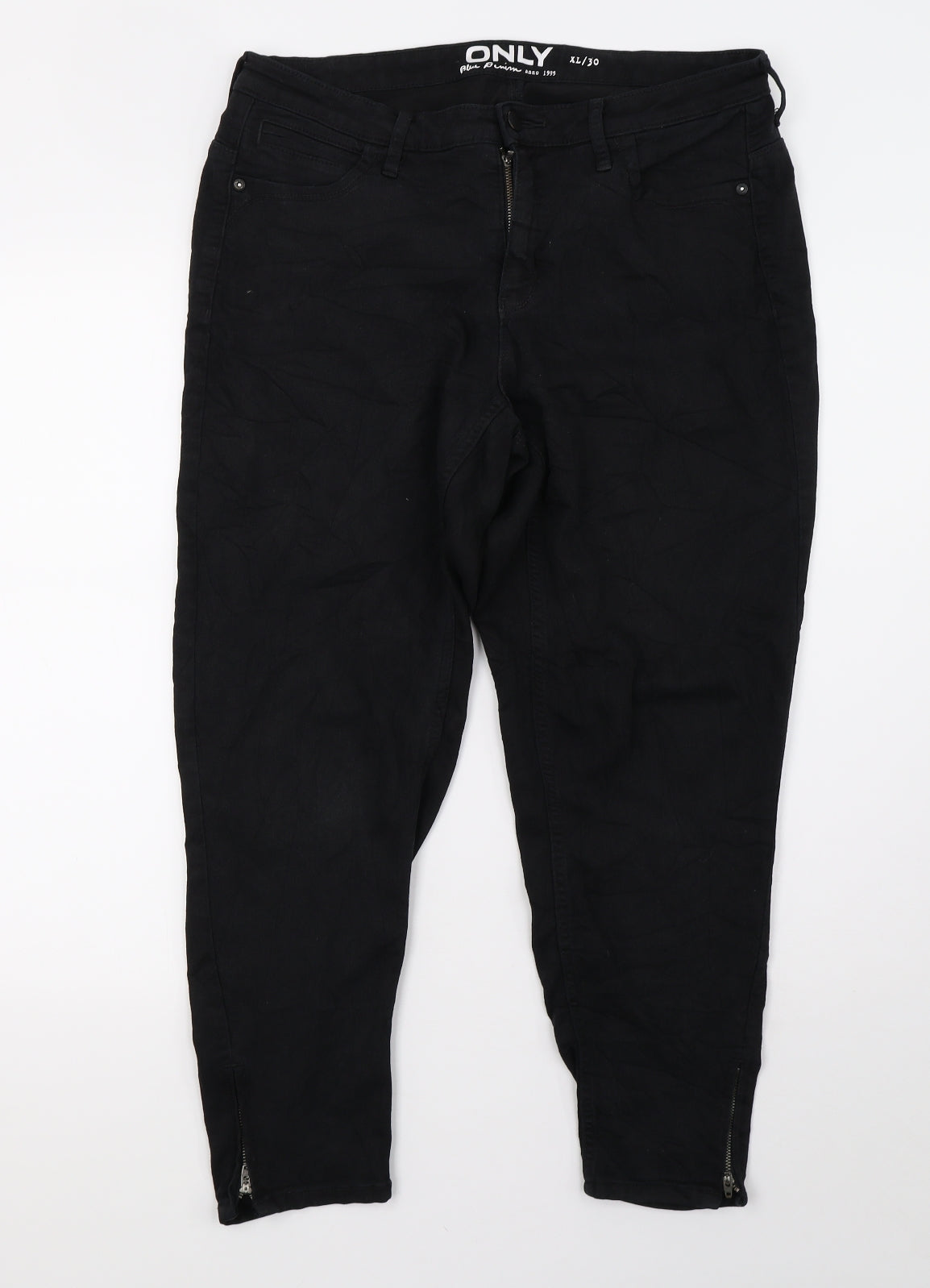 Only Womens Black  Denim Cropped Jeans Size 14 L27 in