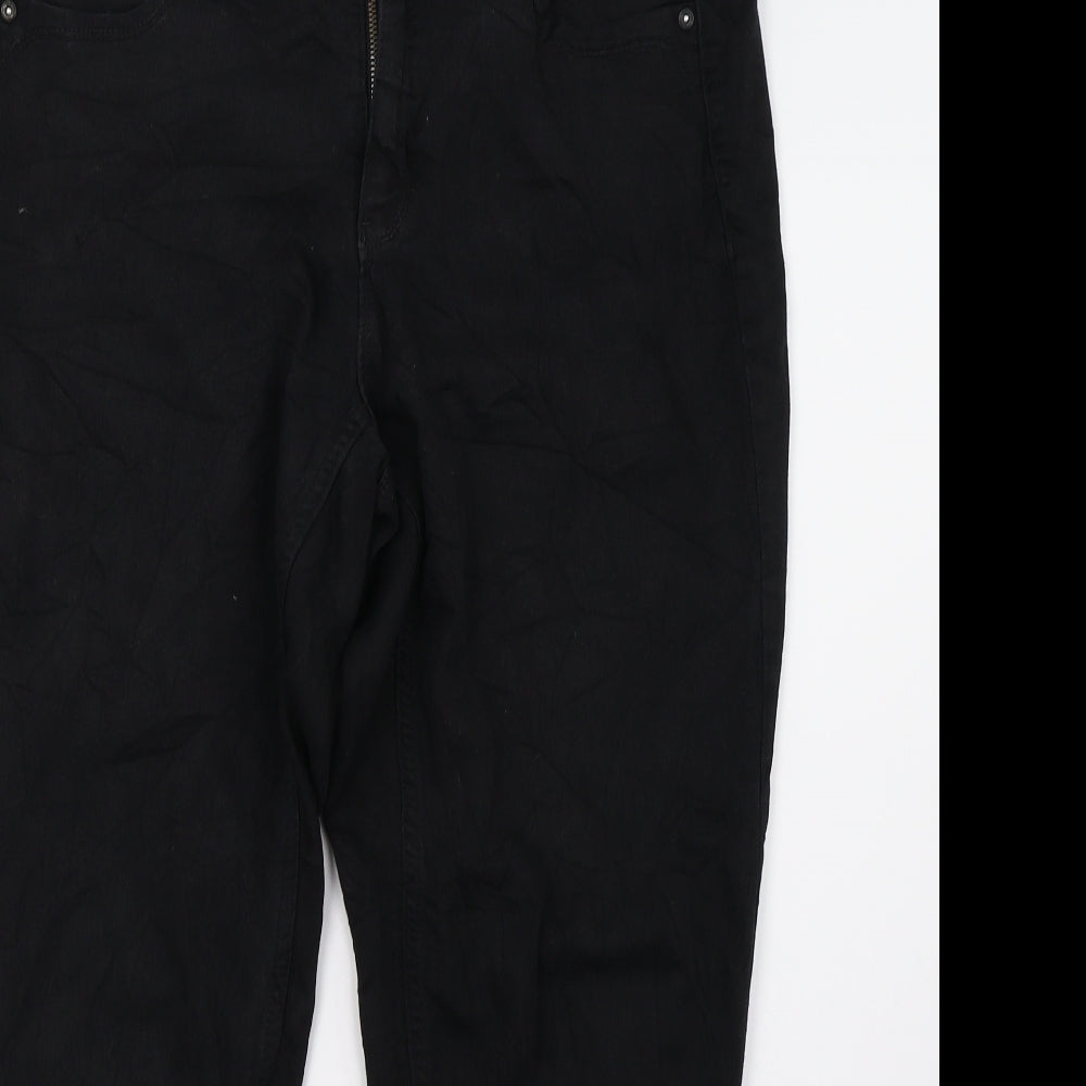 Only Womens Black  Denim Cropped Jeans Size 14 L27 in