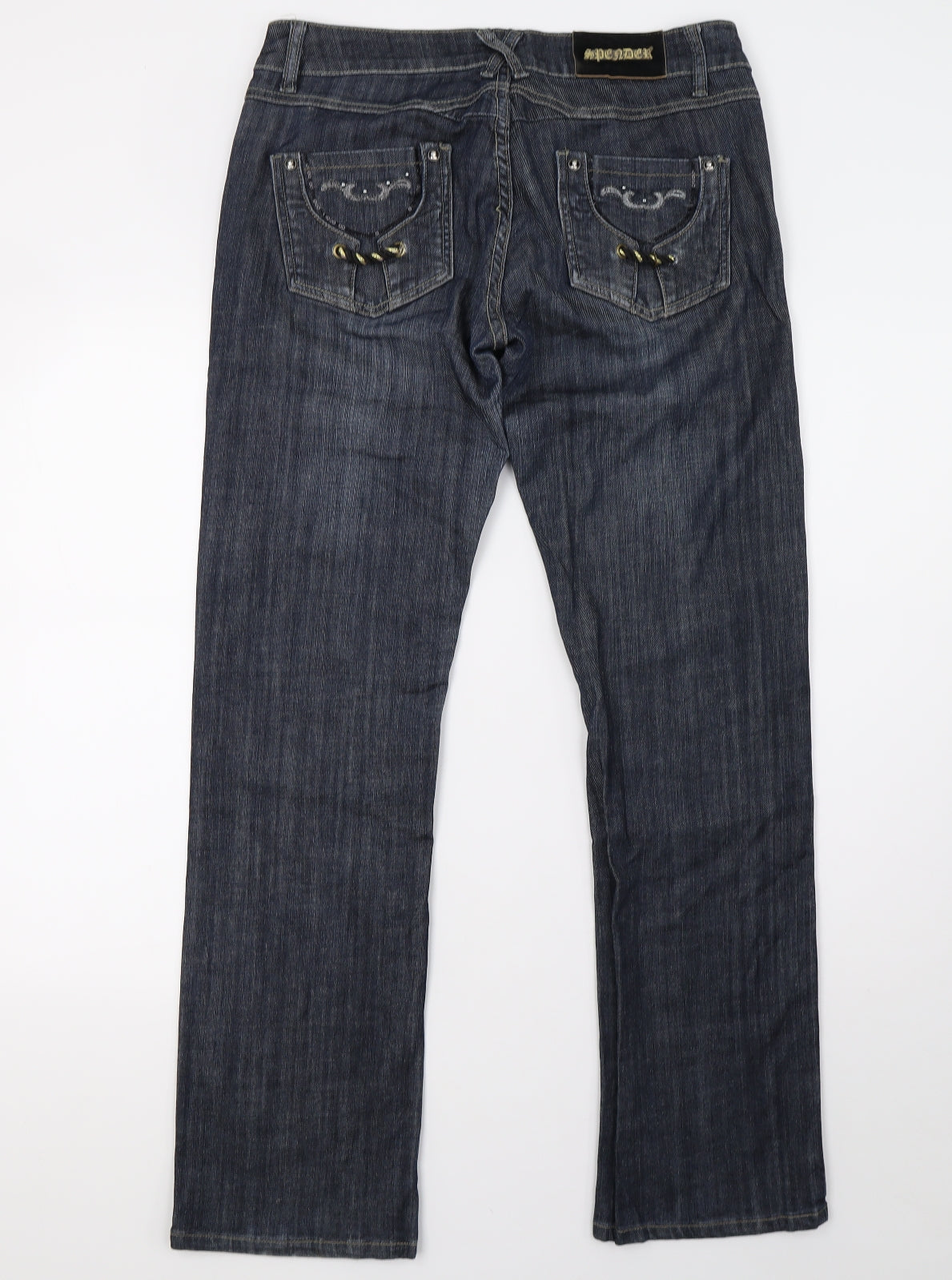 SPENDER Womens Blue  Denim Straight Jeans Size 10 L32 in