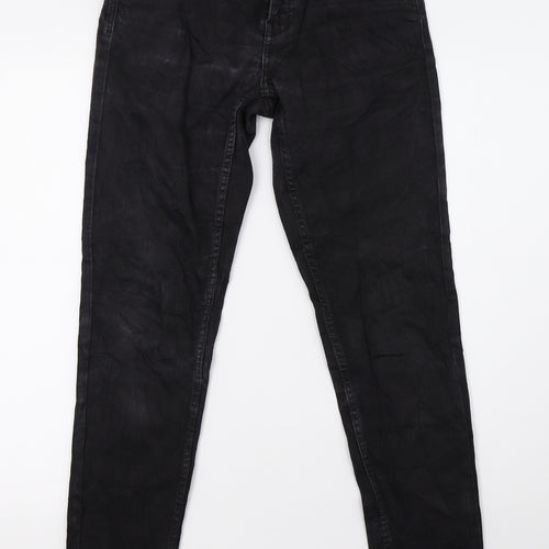 up2 fashion Womens Black  Denim Skinny Jeans Size 10 L32 in