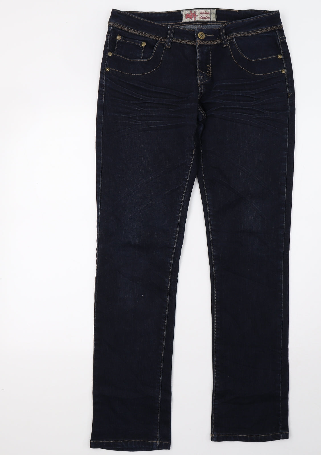 we love denim Womens Blue  Denim Straight Jeans Size 16 L32 in