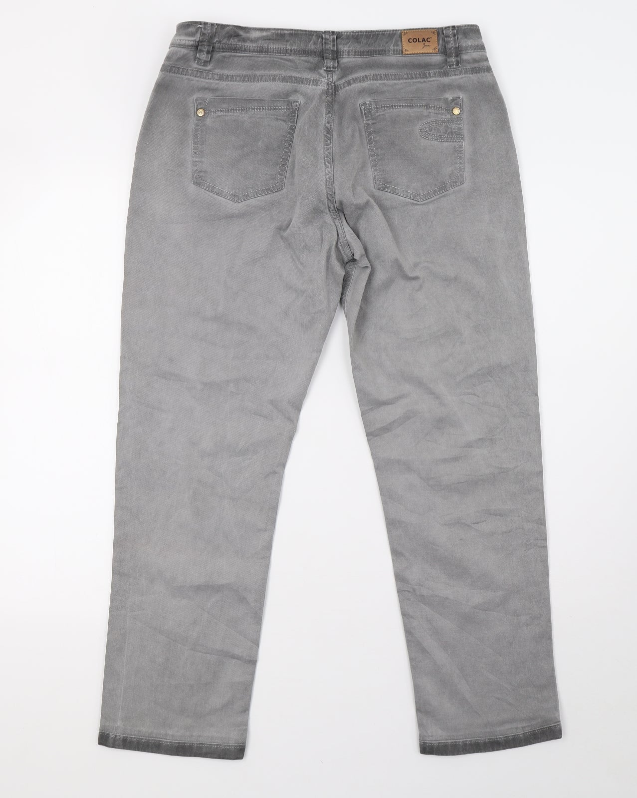 colac Womens Grey  Denim Straight Jeans Size 12 L28 in
