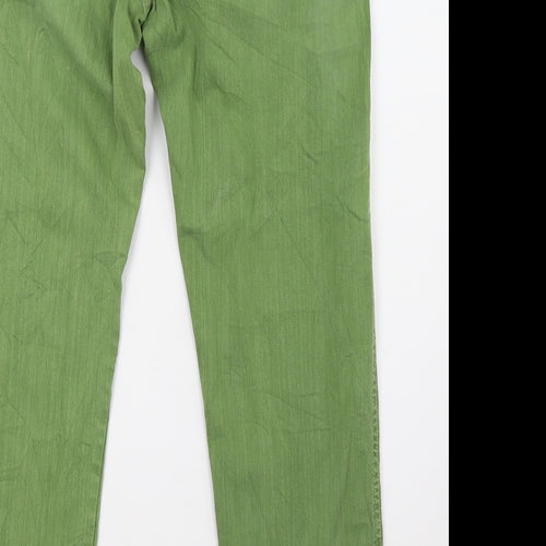 jeans wear Womens Green  Denim Straight Jeans Size 16 L30 in