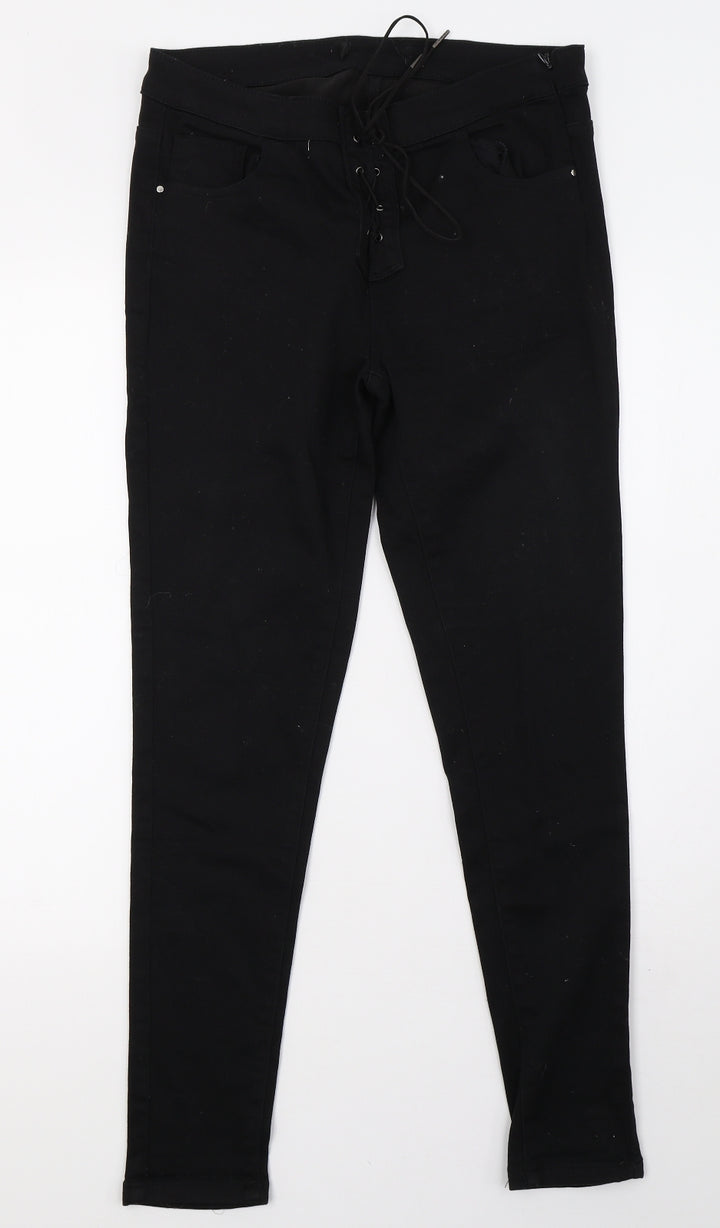 Preworn Womens Black  Denim Skinny Jeans Size 10 L30 in