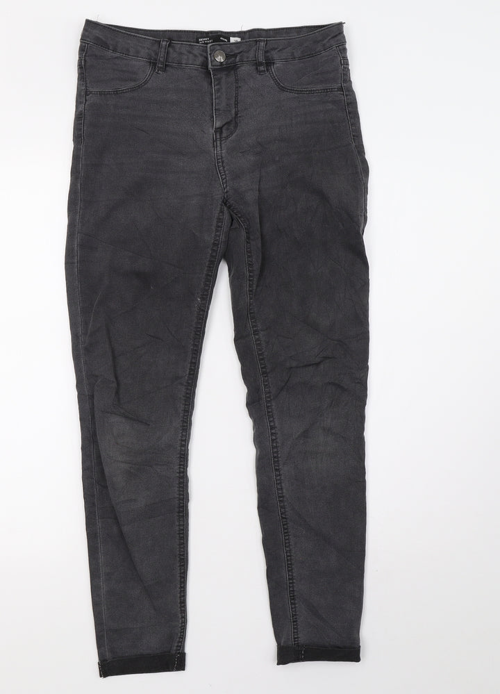 Preworn Womens Grey Denim Skinny Jeans Size 10 L30 in
