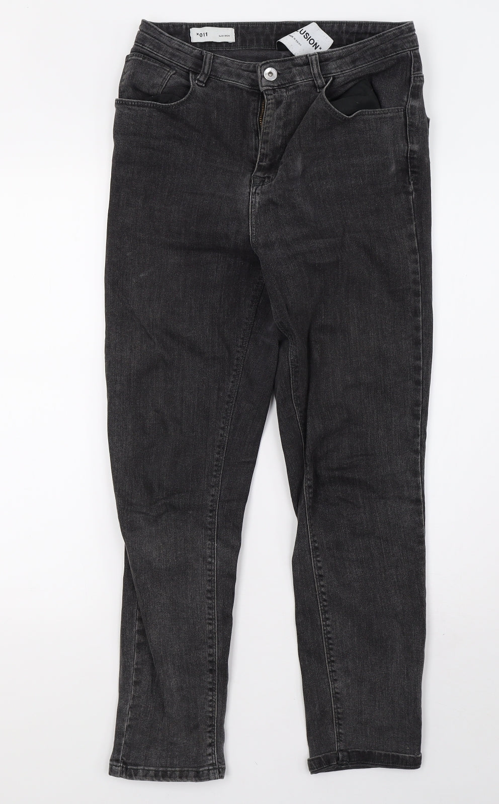 COLLUSION Womens Black  Denim Mom Jeans Size 8 L30 in
