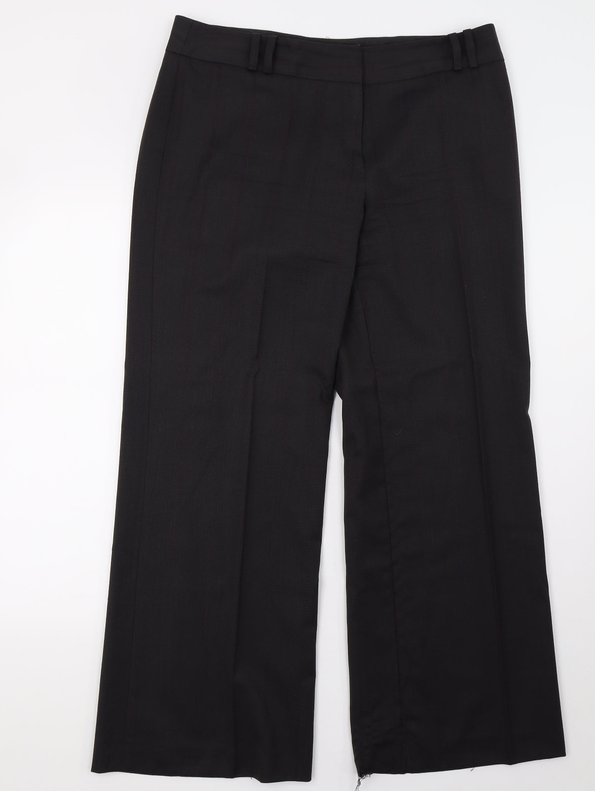 NEXT Womens Black Striped  Trousers  Size 14 L32 in