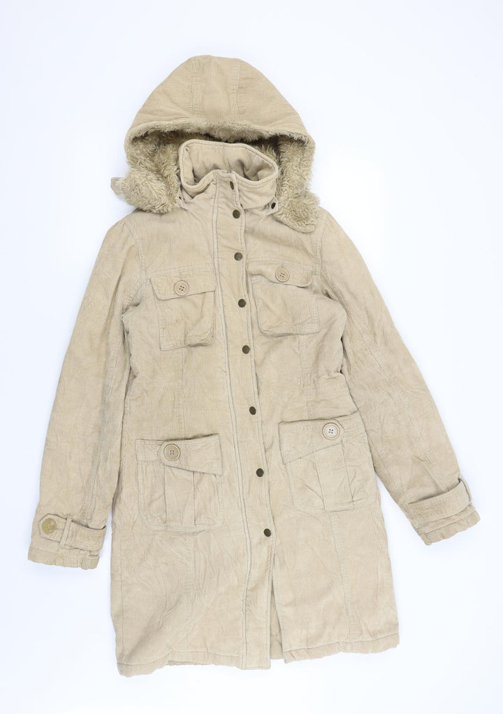 TALLY WEiJL Womens Beige   Overcoat Coat Size 10