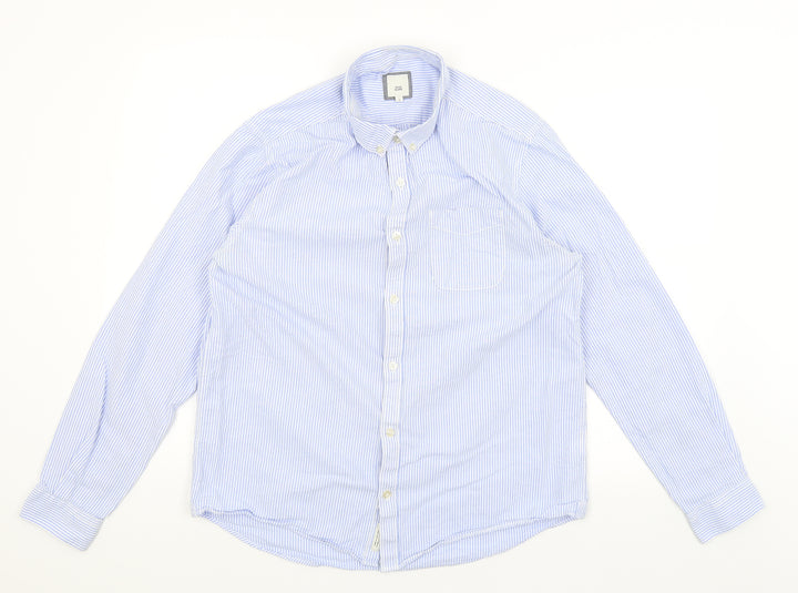 River Island Mens Blue Striped   Button-Up Size L