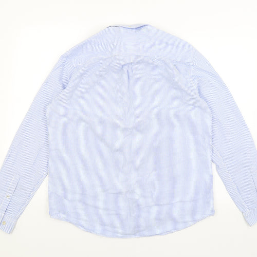River Island Mens Blue Striped   Button-Up Size L