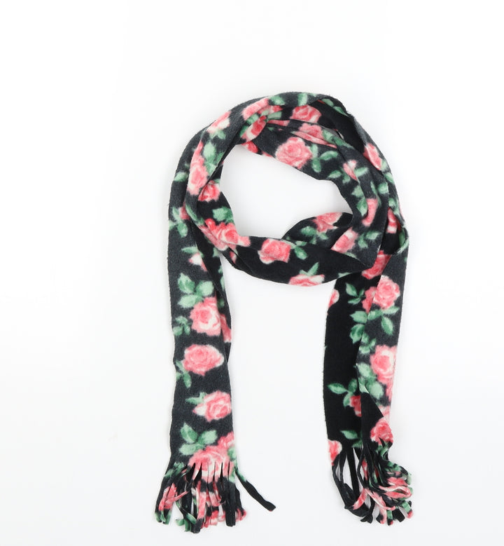 Preworn Womens Black Floral   Scarf